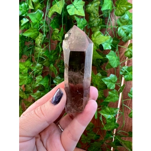 2.27 oz Clear Smoky Quartz Crystal Point With Etching. All Natural Clear Smoky Quartz Point from Bra
