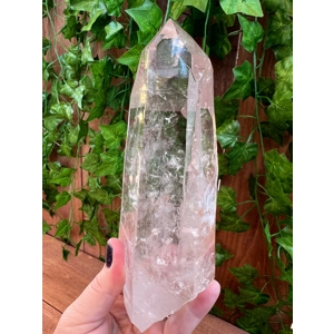 1.55 Lb Super Clear Lemurian Quartz Crystal Point. Natural Water Clear Quartz Point from Brazil. You