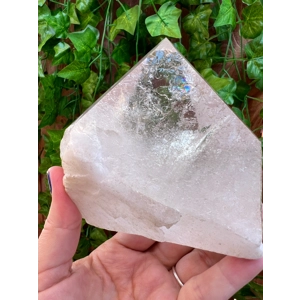 1.41 lb Clear Quartz Crystal Point with Goddess Face and Timelink. You get this piece!