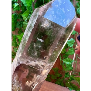 2.35 Lb Clear Smoky Quartz Crystal Point Self Healed. All Natural Clear Quartz Point from Brazil. Yo