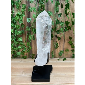 8.34 Lb Super Clear Quartz Lemurian Point With Removable Metal Stand. You get this piece!