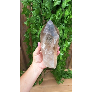 2.47 Lb Clear Smoky Quartz Crystal Point with Golden Rutile inclusions. You get this piece!