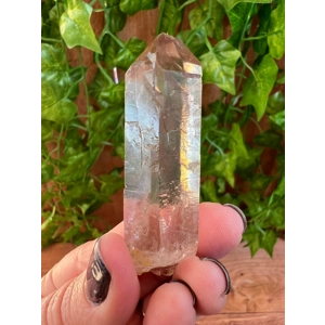 1.22 oz Clear Smoky Quartz Point With Etching. Natural Quartz Point from Brazil. You get this piece!