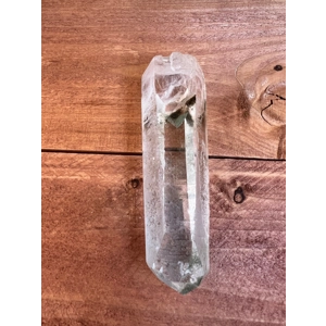 6.65 oz. Super Clear Lemurian Star Seed Quartz Crystal Point with Chlorite Phantoms and Timelink. Yo