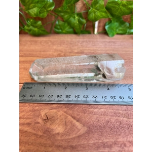 6.65 oz. Super Clear Lemurian Star Seed Quartz Crystal Point with Chlorite Phantoms and Timelink. Yo