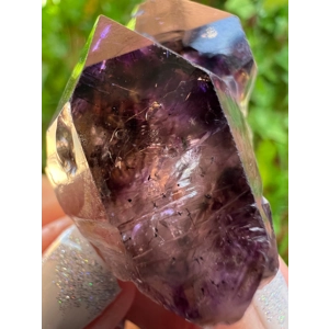 1.28 oz. Amethyst Crystal Scepter Point with Enhydro's and Hematite from Karoi District, Mashonaland