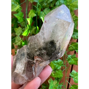 5.91 oz Clear Twin Quartz Crystal Points Cluster with Dolomite and Chlorite Inclusions and Phantoms