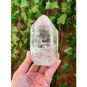 1.32 Lb. Clear Quartz Crystal Point. Polished Channeling Quartz Point. You get this piece!