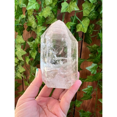 1.32 Lb. Clear Quartz Crystal Point. Polished Channeling Quartz Point. You get this piece!
