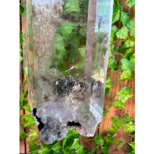 8 oz. Super Clear Smoky Quartz With Etching. 5.6 Inch Tall All Natural Water Clear Smoky Quartz Poin