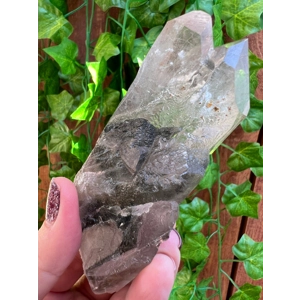 5.91 oz Clear Twin Quartz Crystal Points Cluster with Dolomite and Chlorite Inclusions and Phantoms