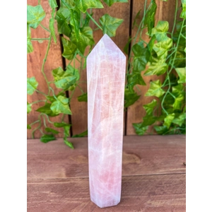 2.39 Lb. Large Rose Quartz Obelisk. 9.1 Inch. Polished Rose Quartz Crystal Point. You get this piece