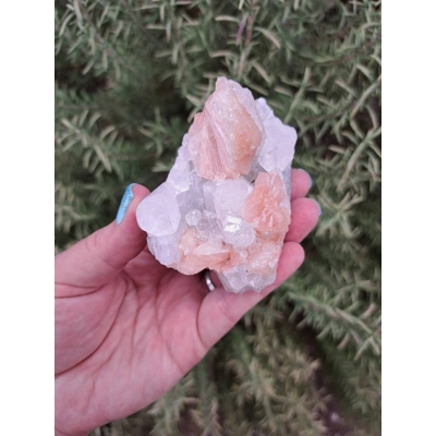 5.5 oz. Clear Apophyllite with Stilbite Crystal Cluster from India. Z63. You get this piece!