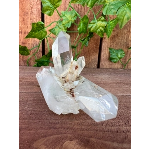 10.66 oz.  Water Clear Quartz Crystal Points Cluster. Polished Clear Quartz Cluster from Madagascar.