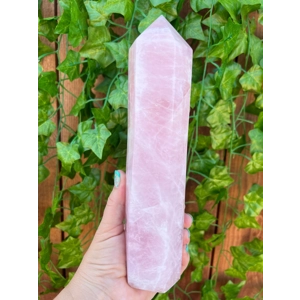 2.39 Lb. Large Rose Quartz Obelisk. 9.1 Inch. Polished Rose Quartz Crystal Point. You get this piece