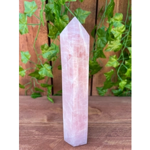 2.39 Lb. Large Rose Quartz Obelisk. 9.1 Inch. Polished Rose Quartz Crystal Point. You get this piece