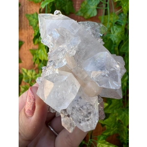 5.3 oz. AA Grade Apophyllite Clear Crystal Cluster Stalactite  from Jalgaon India. You get this piec