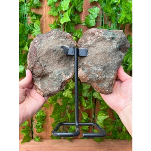 4.09 Lb. Pink Amethyst Crystal Wings on Metal Stand. Large Pink Amethyst Slices. You get this piece!