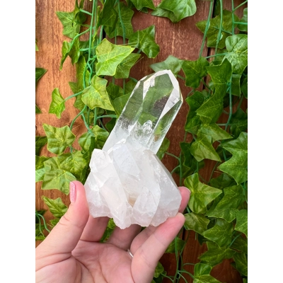 12.5 oz. Arkansas Quartz Crystal Cluster. Natural Water Clear Quartz Point from Arkansas. You get th