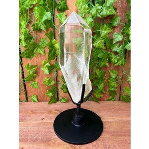 7.13 Lb. Super Clear Quartz Point With Phantoms and Removable Metal Stand. You get this piece!