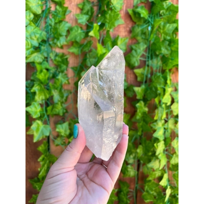 1.11 Lb Clear Quartz Twin Crystal Points with Etching. You get this piece!