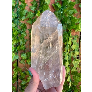1.32 Lb Clear Quartz Crystal Point with Golden Rutile inclusions. You get this piece!