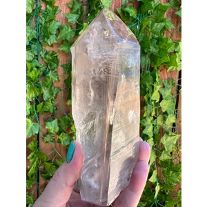 1.32 Lb Clear Quartz Crystal Point with Golden Rutile inclusions. You get this piece!
