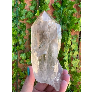 1.32 Lb Clear Quartz Crystal Point with Golden Rutile inclusions. You get this piece!