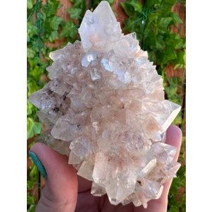 9.19 oz. AA Grade Apophyllite Clear Crystal Cluster Stalactite with Stilbite from Jalgaon India. You