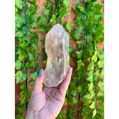 1.32 Lb Clear Quartz Crystal Point with Golden Rutile inclusions. You get this piece!