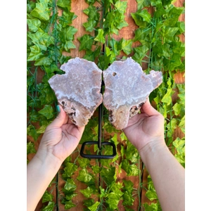 2.61 Lb Pink Amethyst Crystal Wings on Metal Stand. Large Pink Amethyst Slices. You get this piece!