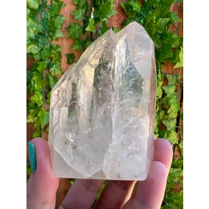 9.74 oz Clear Cathedral Quartz Crystal Points Cluster with Etching. You get this piece!