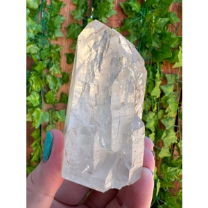 9.74 oz Clear Cathedral Quartz Crystal Points Cluster with Etching. You get this piece!