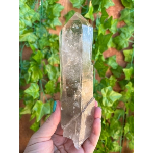 1.2 Lb Clear Quartz Crystal Point with Record Keepers. All Natural Clear Quartz Point from Brazil. Y