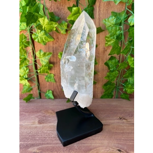 3.96 Lb. Super Clear Quartz Lemurian Point With Removeable Metal Stand. You get this piece!