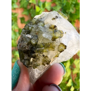 1.21 oz. Green Tourmaline Crystal Straws in Clear Quartz. You get this piece!