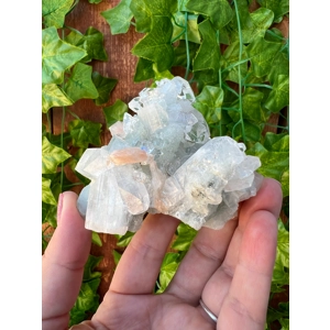 5.73 oz. AA Apophyllite Crystal Cluster with Stilbite from Jalgaon India. ZA9. You get this piece!
