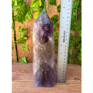 2.68 Lb. Amethyst Quartz Point with Clear Quartz and Smoky Quartz with Phantoms. You get this piece!