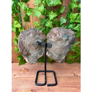 4.09 Lb. Pink Amethyst Crystal Wings on Metal Stand. Large Pink Amethyst Slices. You get this piece!