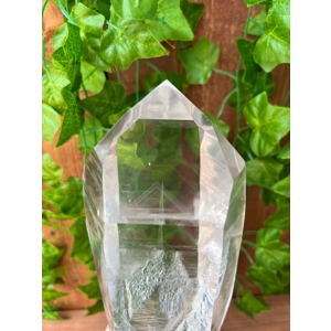 7.13 Lb. Super Clear Quartz Point With Phantoms and Removable Metal Stand. You get this piece!