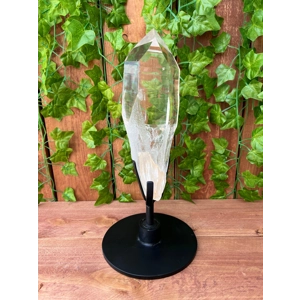 7.13 Lb. Super Clear Quartz Point With Phantoms and Removable Metal Stand. You get this piece!