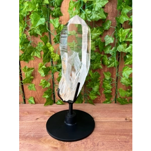 7.13 Lb. Super Clear Quartz Point With Phantoms and Removable Metal Stand. You get this piece!