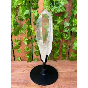 7.13 Lb. Super Clear Quartz Point With Phantoms and Removable Metal Stand. You get this piece!