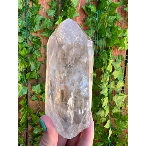 1.32 Lb Clear Quartz Crystal Point with Golden Rutile inclusions. You get this piece!