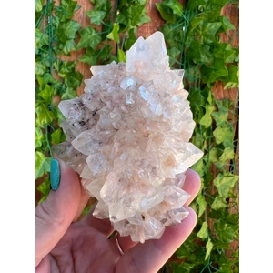 9.19 oz. AA Grade Apophyllite Clear Crystal Cluster Stalactite with Stilbite from Jalgaon India. You