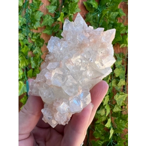 9.19 oz. AA Grade Apophyllite Clear Crystal Cluster Stalactite with Stilbite from Jalgaon India. You