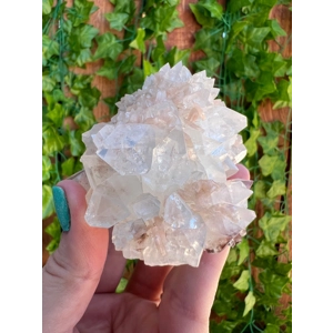9.19 oz. AA Grade Apophyllite Clear Crystal Cluster Stalactite with Stilbite from Jalgaon India. You