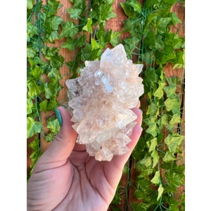 9.19 oz. AA Grade Apophyllite Clear Crystal Cluster Stalactite with Stilbite from Jalgaon India. You