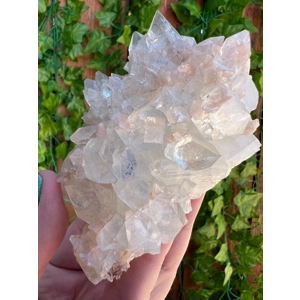 9.19 oz. AA Grade Apophyllite Clear Crystal Cluster Stalactite with Stilbite from Jalgaon India. You