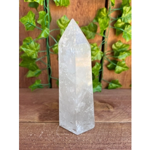 1.88 Lb. Clear Quartz Crystal Point. 6.4 Inch Clear Polished Quartz Crystal Point. You get this piec